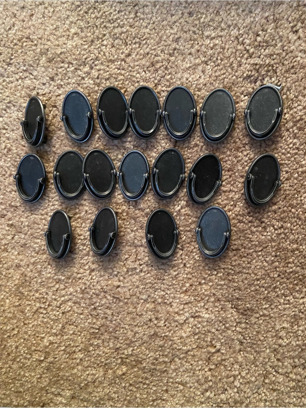 Bulk Black Oval Handles - Set of 18